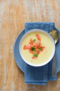 Smoked salmon soups are delicious and healthy